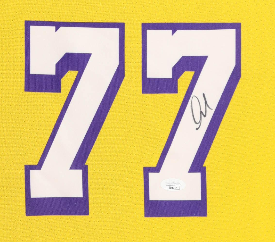 Luka Doncic Signed Custom Framed Jersey Display (JSA) at PristineAuction.com Luka Doncic Signed Custom Framed Jersey Display (JSA) at PristineAuction.com