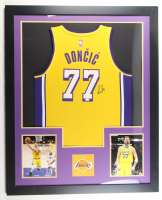 Luka Doncic Signed Custom Framed Jersey Display (JSA) at PristineAuction.com
