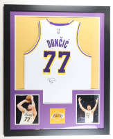Luka Doncic Signed Custom Framed Jersey Display (JSA) at PristineAuction.com