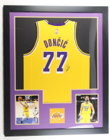 Luka Doncic Signed Custom Framed Jersey Display (JSA) at PristineAuction.com