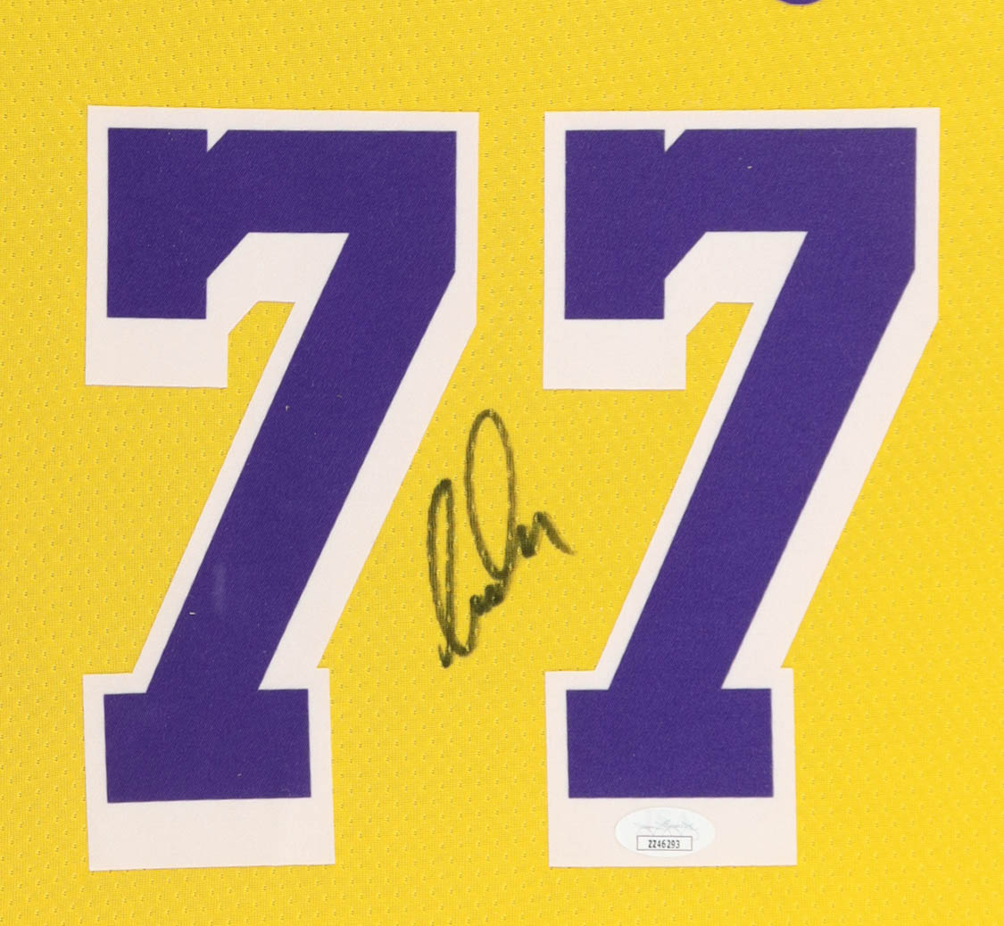 Luka Doncic Signed Custom Framed Jersey Display (JSA) at PristineAuction.com Luka Doncic Signed Custom Framed Jersey Display (JSA) at PristineAuction.com