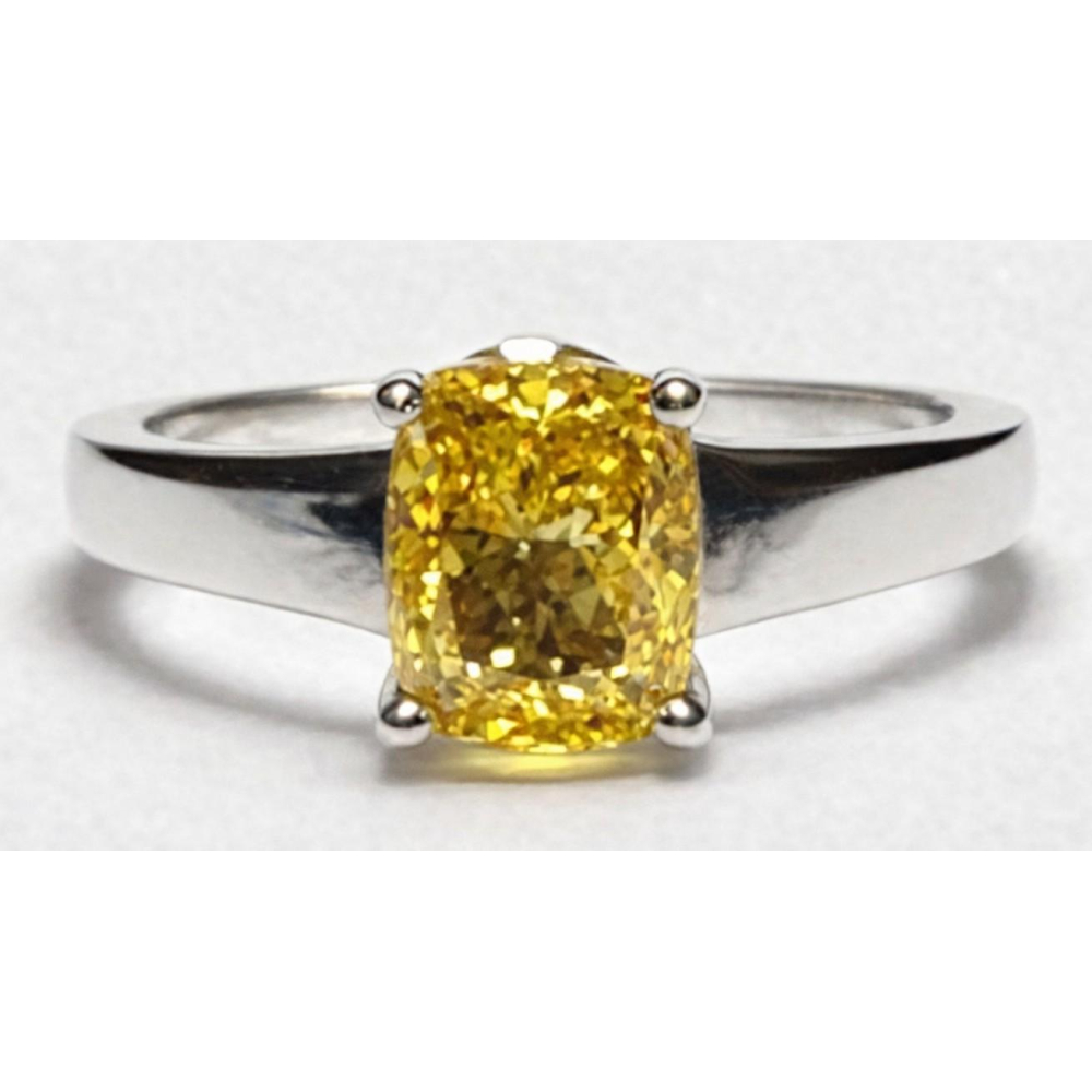 1.52 Carats Lab Grown Yellow Diamond Ring SI1 | $3,700 Estimated Retail Value (UGL & IGI Certs) | Brand New at PristineAuction.com