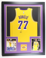 Luka Doncic Signed Custom Framed Jersey Display (JSA) at PristineAuction.com