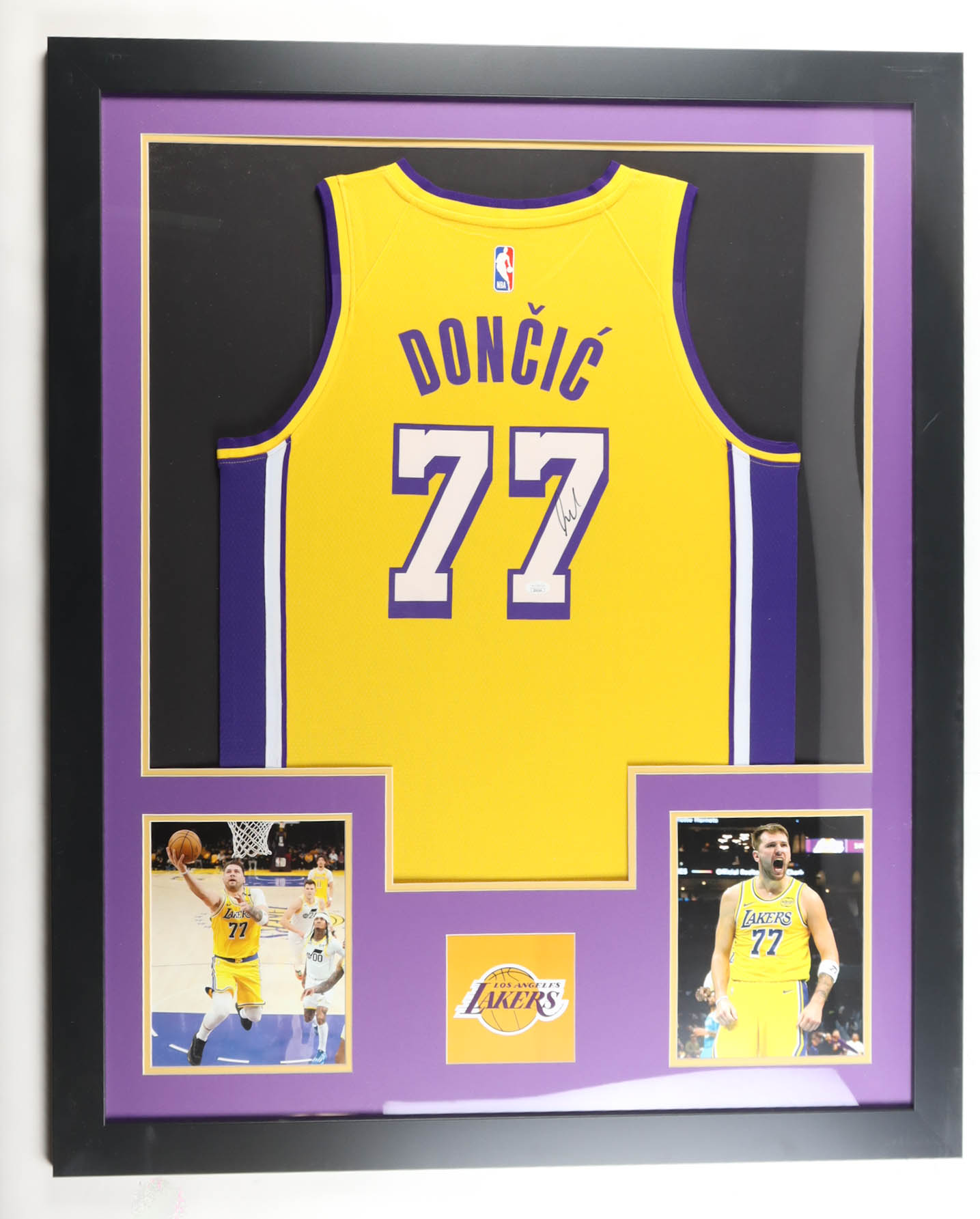Luka Doncic Signed Custom Framed Jersey Display (JSA) at PristineAuction.com Luka Doncic Signed Custom Framed Jersey Display (JSA) at PristineAuction.com