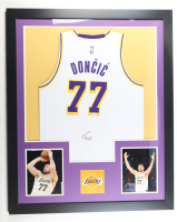 Luka Doncic Signed Custom Framed Jersey Display (JSA) at PristineAuction.com