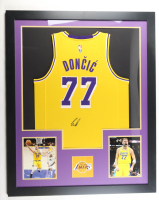 Luka Doncic Signed Custom Framed Jersey Display (JSA) at PristineAuction.com