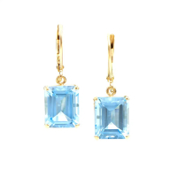 10.05 CTW Blue Topaz 18K Gold Plated Designer Earrings | Estimated Retail Value: $1,189 (AMG) at PristineAuction.com