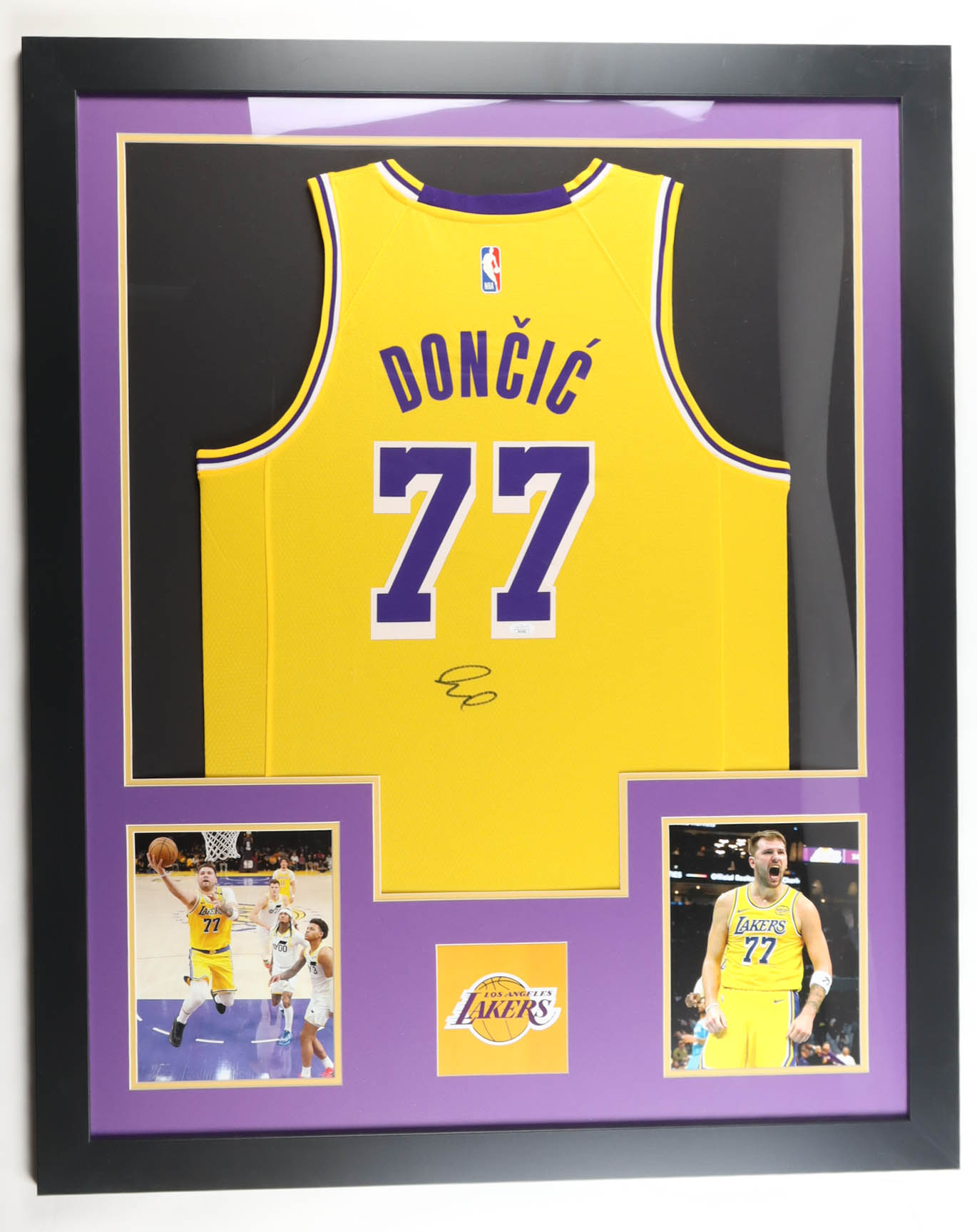 Luka Doncic Signed Custom Framed Jersey Display (JSA) at PristineAuction.com Luka Doncic Signed Custom Framed Jersey Display (JSA) at PristineAuction.com