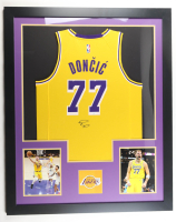 Luka Doncic Signed Custom Framed Jersey Display (JSA) at PristineAuction.com