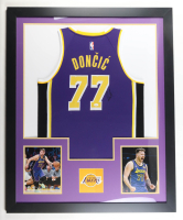 Luka Doncic Signed Custom Framed Jersey Display (JSA) at PristineAuction.com