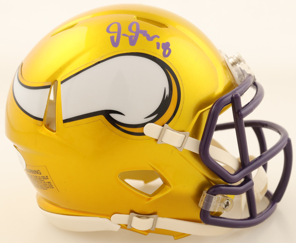 Justin Jefferson Signed Vikings Flash Alternate Speed Mini Helmet (JSA) at PristineAuction.com Justin Jefferson Signed Vikings Flash Alternate Speed Mini Helmet (JSA) at PristineAuction.com