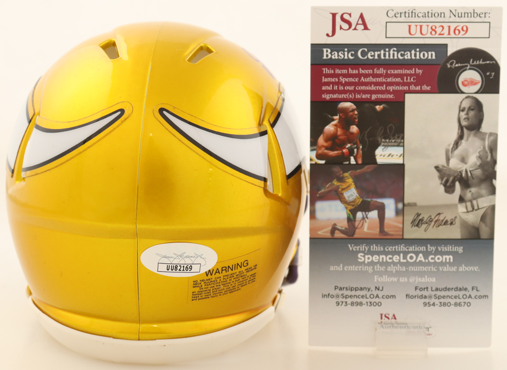 Justin Jefferson Signed Vikings Flash Alternate Speed Mini Helmet (JSA) at PristineAuction.com Justin Jefferson Signed Vikings Flash Alternate Speed Mini Helmet (JSA) at PristineAuction.com