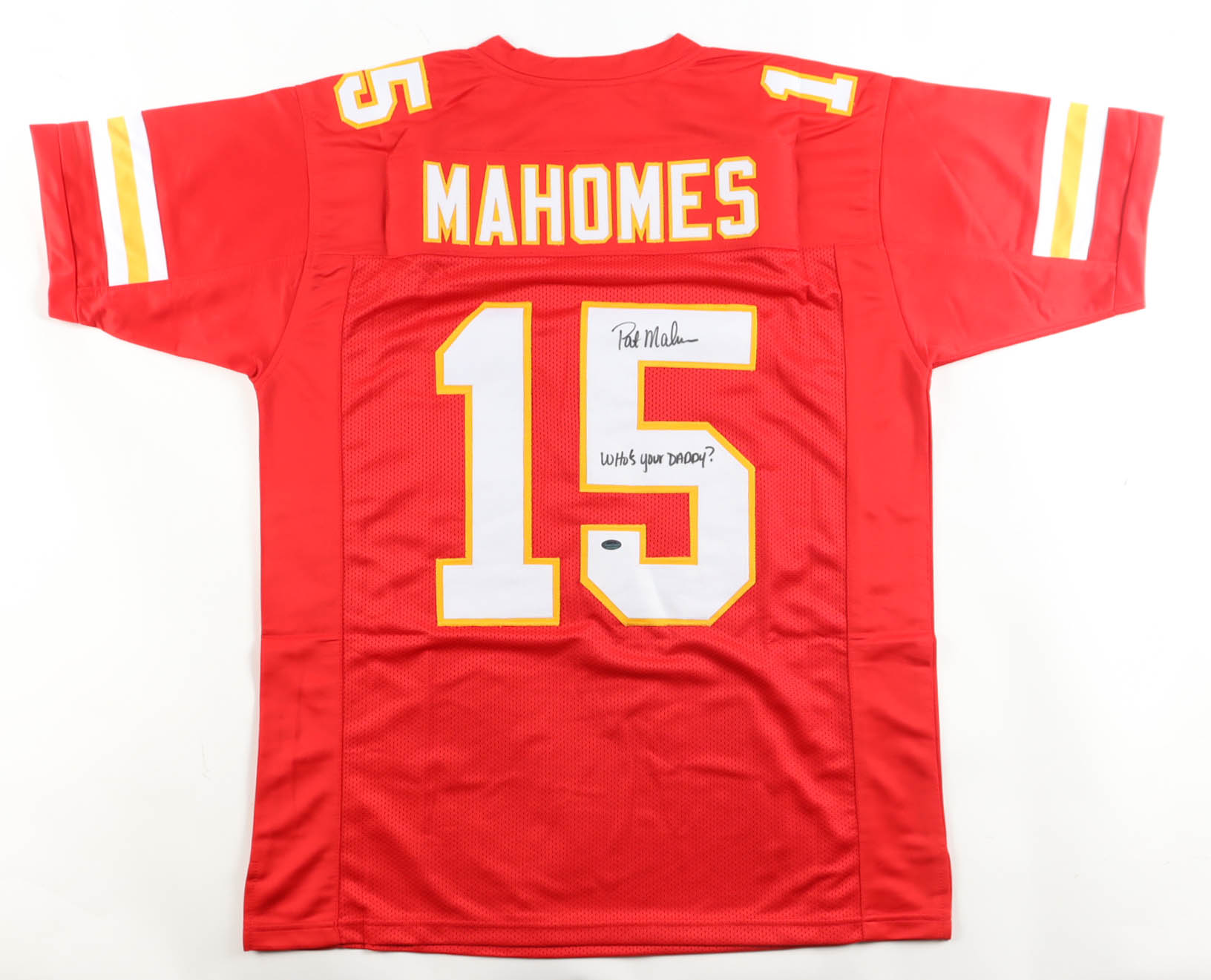 Patrick Mahomes Sr. Signed Jersey Inscribed "Who's Your Daddy?" (Schwartz) at PristineAuction.com Patrick Mahomes Sr. Signed Jersey Inscribed "Who's Your Daddy?" (Schwartz) at PristineAuction.com