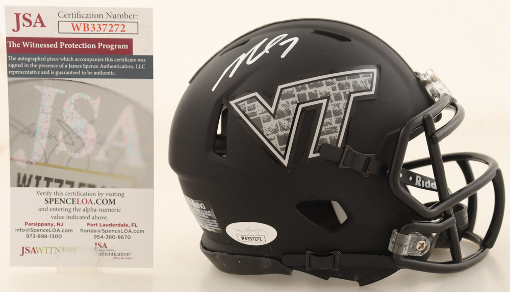 Michael Vick Signed Virginia Tech Hokies Matte Black Speed Mini Helmet (JSA) at PristineAuction.com Michael Vick Signed Virginia Tech Hokies Matte Black Speed Mini Helmet (JSA) at PristineAuction.com