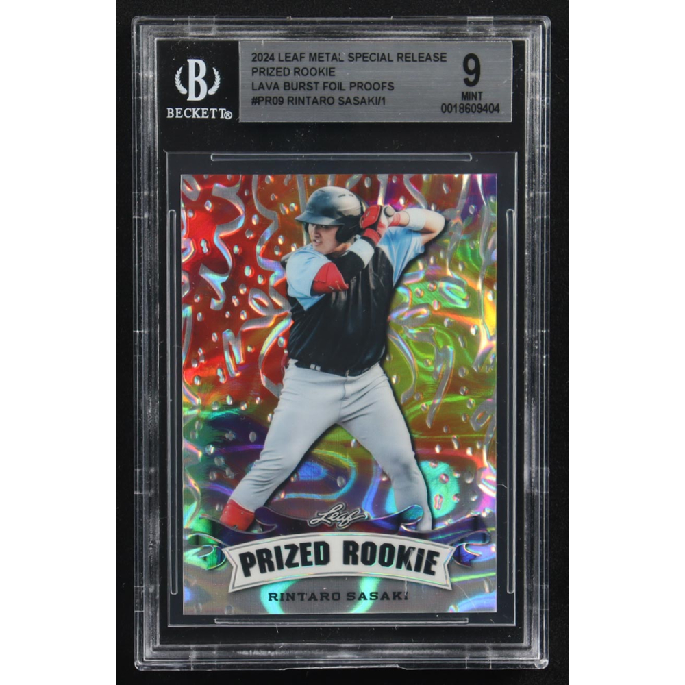 Rintaro Sasaki 2024 Leaf Metal Special Release Prized Rookie Lava Burst Foil Proofs #PR09 RC (BGS 9) at PristineAuction.com