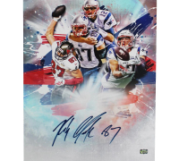 Rob Gronkowski Signed Buccaneers 28x24 Custom Framed Stretched Canvas (Radtke) at PristineAuction.com