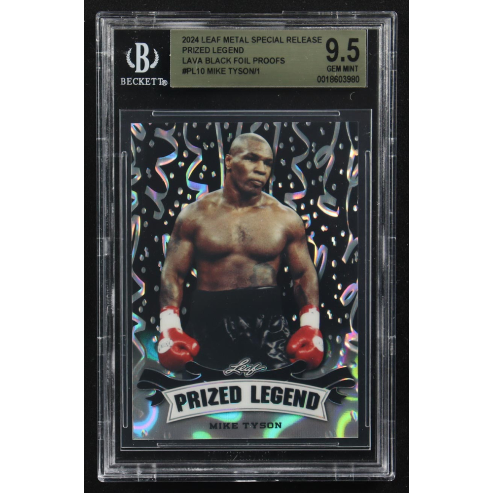 Mike Tyson 2024 Leaf Metal Special Release Prized Legend Lava Black Foil Proofs #PL10 (BGS 9.5) at PristineAuction.com