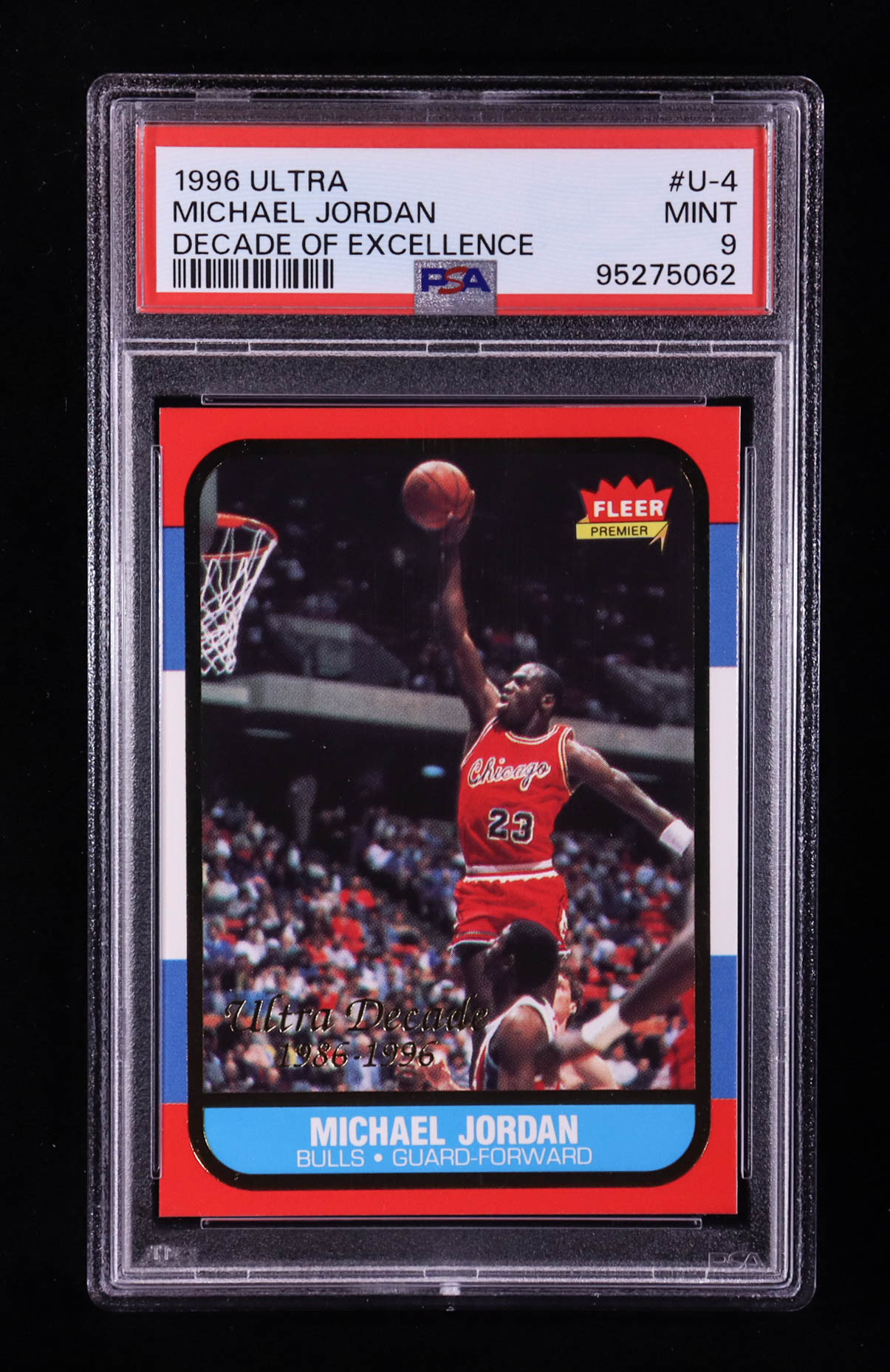 Michael Jordan 1996-97 Ultra Decade of Excellence #U4 (PSA 9) at PristineAuction.com Michael Jordan 1996-97 Ultra Decade of Excellence #U4 (PSA 9) at PristineAuction.com
