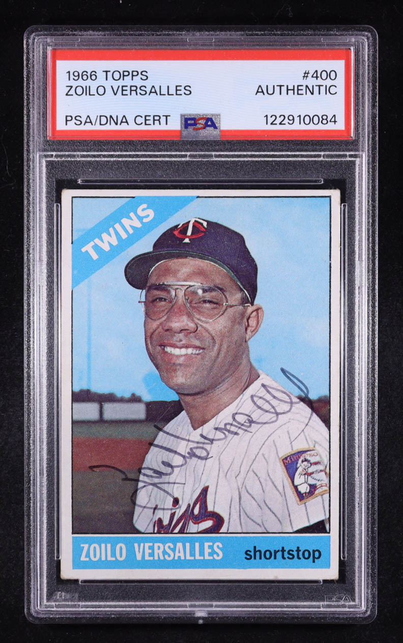Zoilo Versalles Signed 1966 Topps #400 (PSA) at PristineAuction.com Zoilo Versalles Signed 1966 Topps #400 (PSA) at PristineAuction.com