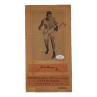 Jack Dempsey Signed 1940 Broadway Bar & Cocktail Lounge Restaurant Menu Inscribed "Best Always" (JSA) at PristineAuction.com