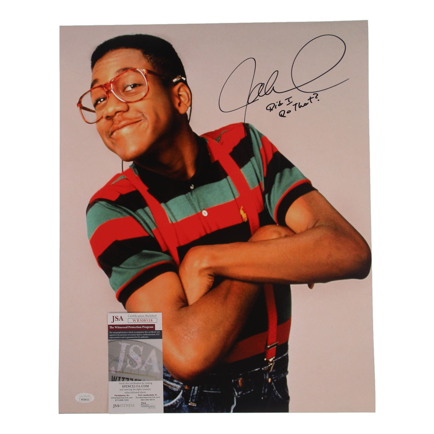 Jaleel White Signed "Family Matters" 16x20 Photo Inscribed "Did I Do That?" (JSA) at PristineAuction.com Jaleel White Signed "Family Matters" 16x20 Photo Inscribed "Did I Do That?" (JSA) at PristineAuction.com
