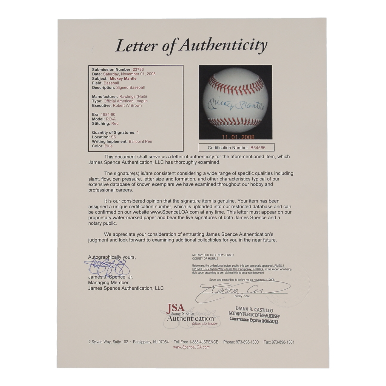 Mickey Mantle Signed OAL Baseball (JSA) at PristineAuction.com Mickey Mantle Signed OAL Baseball (JSA) at PristineAuction.com