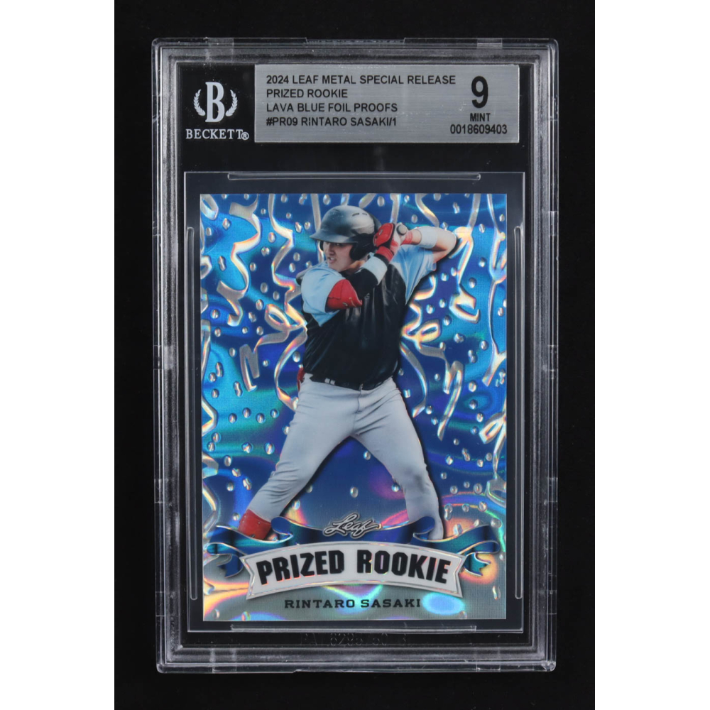 Rintaro Sasaki 2024 Leaf Metal Special Release Prized Rookie Lava Blue Foil Proofs #PR09 RC (BGS 9) at PristineAuction.com