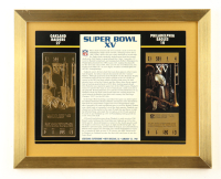 Super Bowl XV Commemorative Score Card with 23KT Gold Ticket Framed Display at PristineAuction.com
