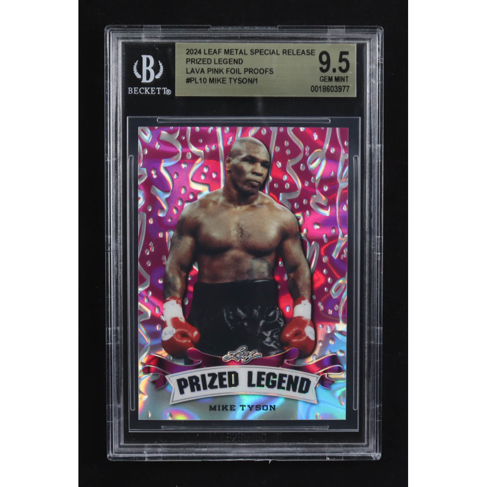 Mike Tyson 2024 Leaf Metal Special Release Prized Legend Lava Pink Foil Proofs #PL10 (BGS 9.5) at PristineAuction.com