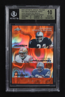 Christian Mccaffrey / Bo Jackson / Barry Sanders 2024 Leaf Metal Special Release Exclusive Legends Ed. Triple Lava Orange Foil Proofs (BGS 10) at PristineAuction.com