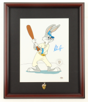 Nolan Ryan Signed "Looney Tunes" Custom Framed Original Film Cel Display With Warner Bros Pin (PSA) at PristineAuction.com