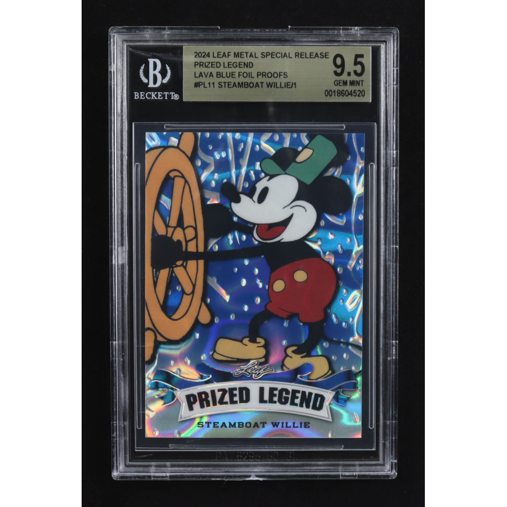Steamboat Willie 2024 Leaf Metal Special Release Prized Legend Lava Blue Foil Proofs #PL11 (BGS 9.5) at PristineAuction.com