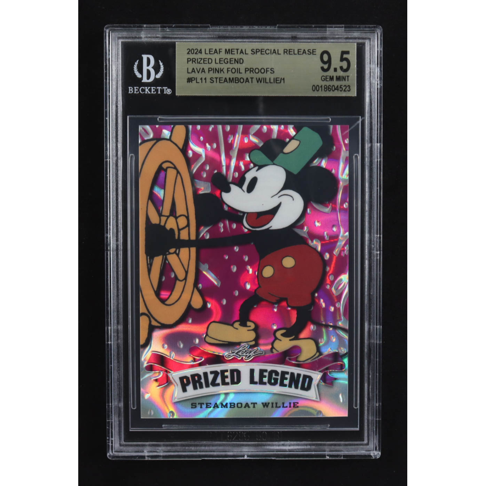 Steamboat Willie 2024 Leaf Metal Special Release Prized Legend Lava Pink Foil Proofs #PL11 (BGS 9.5) at PristineAuction.com