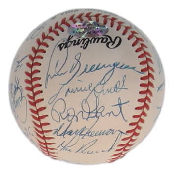 1992 Braves ONL Baseball Team-Signed by (23) with Tom Glavine, John Smoltz, Ron Gant, Greg Olson (Hollywood Collectibles) at PristineAuction.com 1992 Braves ONL Baseball Team-Signed by (23) with Tom Glavine, John Smoltz, Ron Gant, Greg Olson (Hollywood Collectibles) at PristineAuction.com