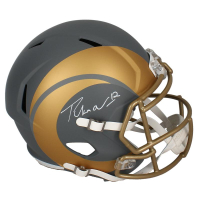 Puka Nacua Signed Rams Full-Size Slate Alternate Speed Helmet (Fanatics) at PristineAuction.com