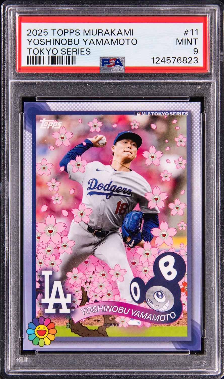 Yoshinobu Yamamoto 2025 Topps Takashi Murakami Tokyo Series #11 (PSA 9) at PristineAuction.com Yoshinobu Yamamoto 2025 Topps Takashi Murakami Tokyo Series #11 (PSA 9) at PristineAuction.com