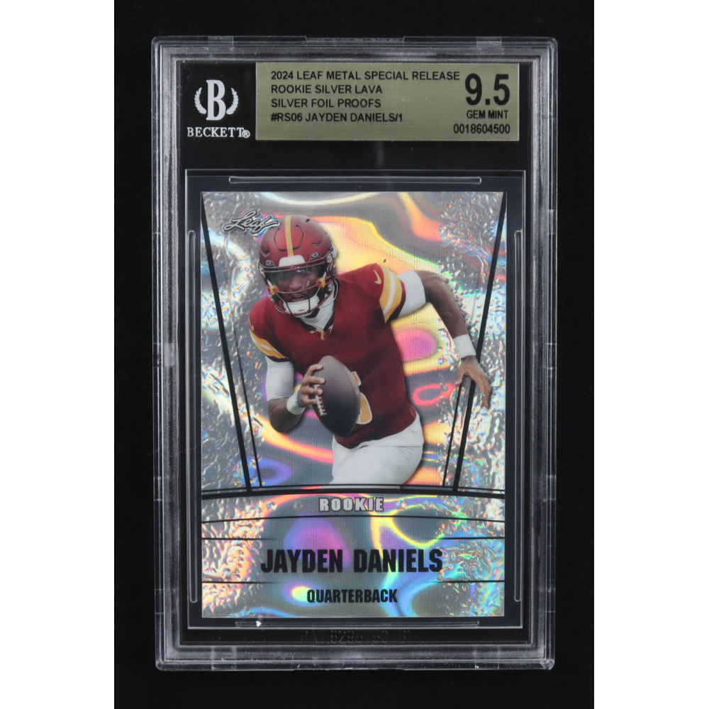 Jayden Daniels 2024 Leaf Metal Special Release Rookie Silver Lava Silver Foil Proofs #RS06 RC (BGS 9.5) at PristineAuction.com