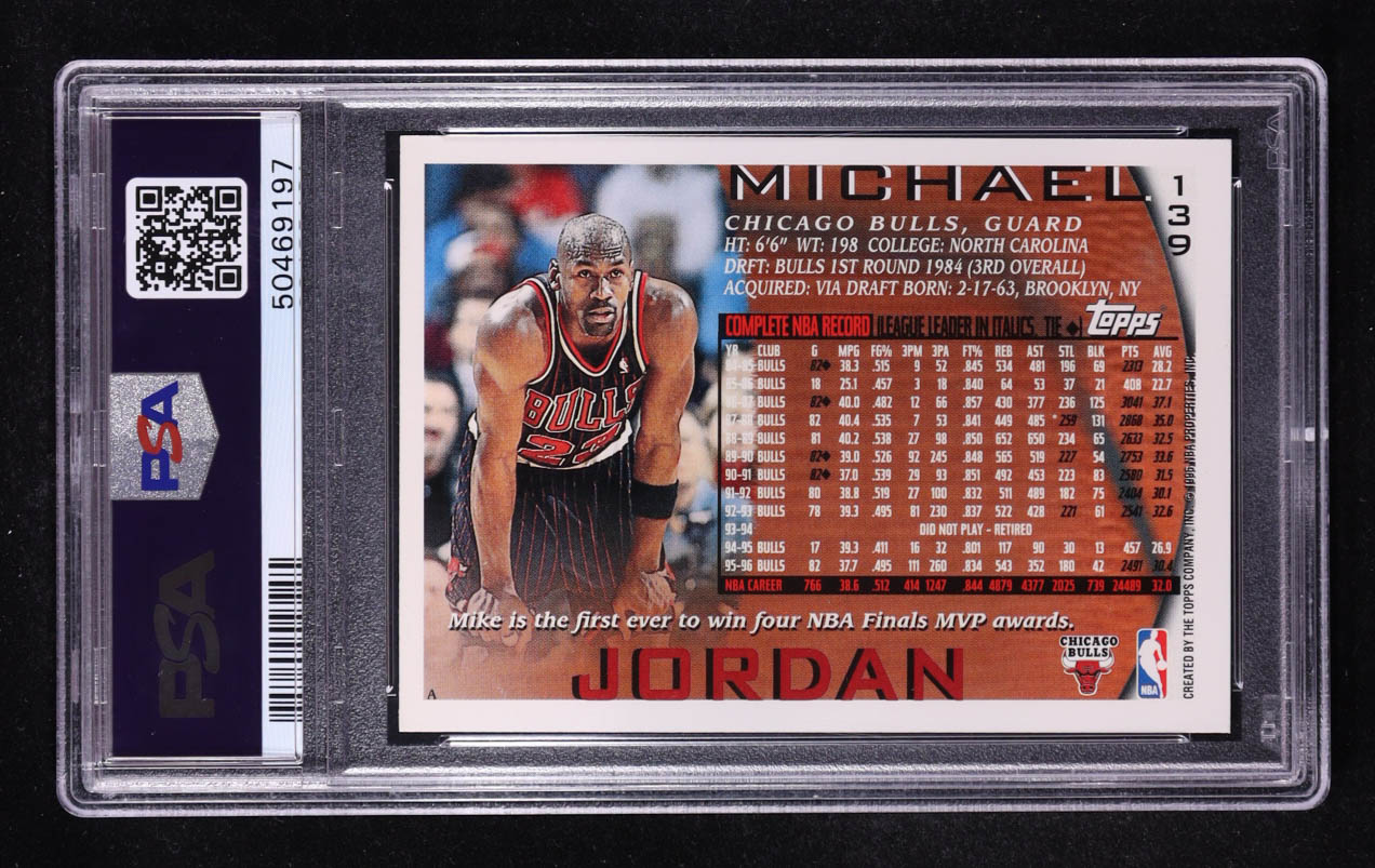 Michael Jordan 1996-97 Topps #139 (PSA 8) at PristineAuction.com Michael Jordan 1996-97 Topps #139 (PSA 8) at PristineAuction.com
