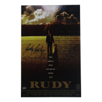 Rudy Ruettiger Signed "Rudy" 11x17 Movie Poster with Full Quote Inscription (Schwartz & Ruettiger) at PristineAuction.com