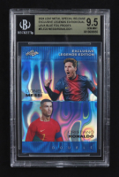 Lionel Messi / Cristiano Ronaldo 2024 Leaf Metal Special Release Exclusive Legends Ed. Dual Lava Blue Foil Proofs #ELE22 (BGS 9.5) at PristineAuction.com
