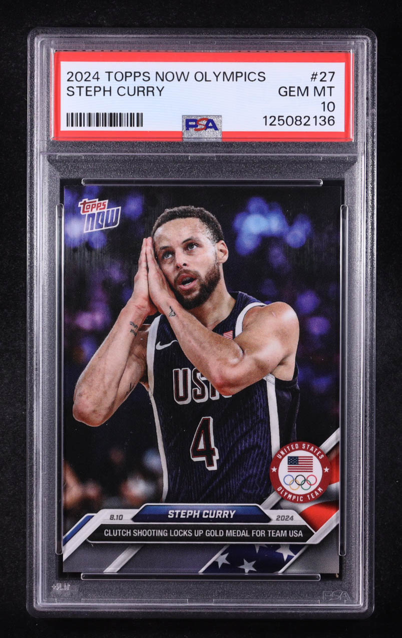 Stephen Curry 2024 Topps Now Olympic Games #27 (PSA 10) at PristineAuction.com Stephen Curry 2024 Topps Now Olympic Games #27 (PSA 10) at PristineAuction.com