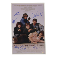 "The Breakfast Club" 11x17 Movie Poster Cast-Signed By (5) with Emilio Estevez, Molly Ringwald, Judd Nelson, Anthony Michael Hall (Schwartz) at PristineAuction.com