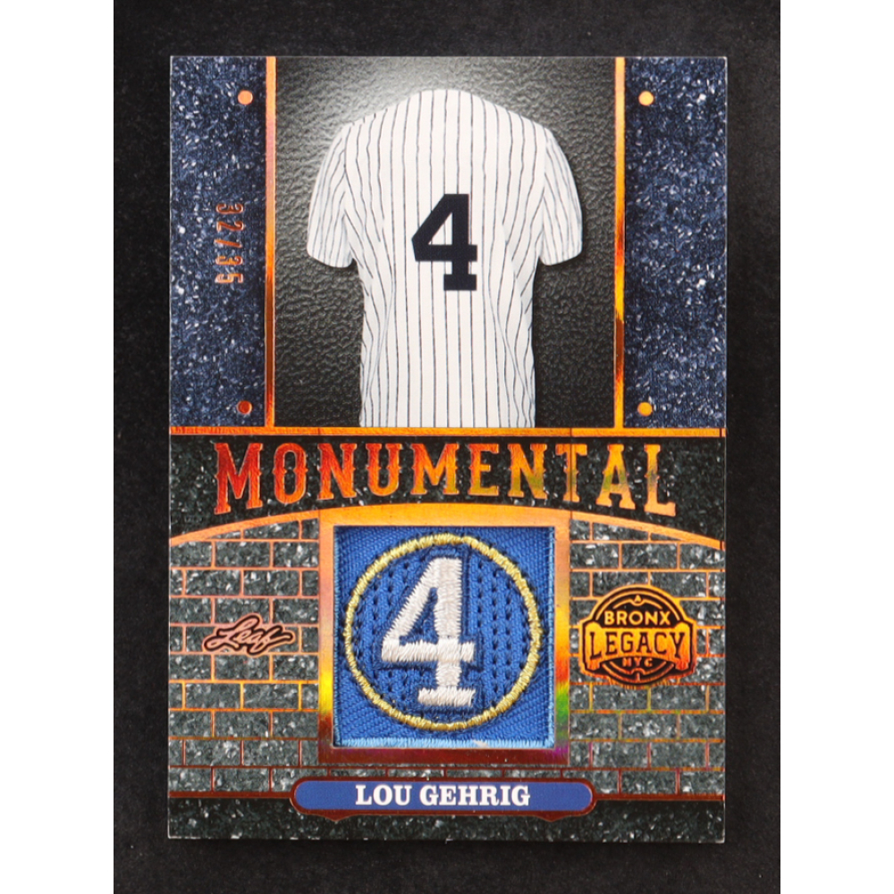 Lou Gehrig 2024 Leaf A Bronx Legacy Monumental Bronze #M15 #32/35 at PristineAuction.com