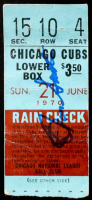 Ron Santo Signed 1970 Cubs Game Rain Check Ticket (JSA) at PristineAuction.com