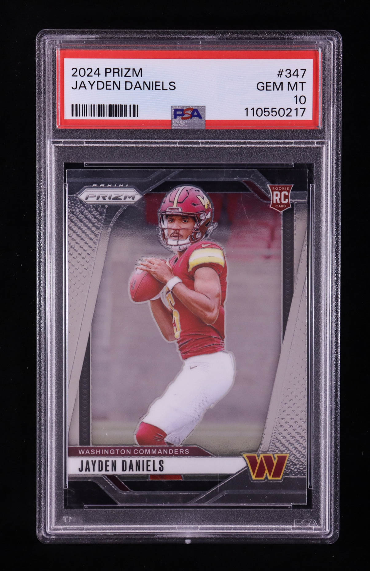 Jayden Daniels 2024 Panini Prizm #347 RC (PSA 10) at PristineAuction.com Jayden Daniels 2024 Panini Prizm #347 RC (PSA 10) at PristineAuction.com