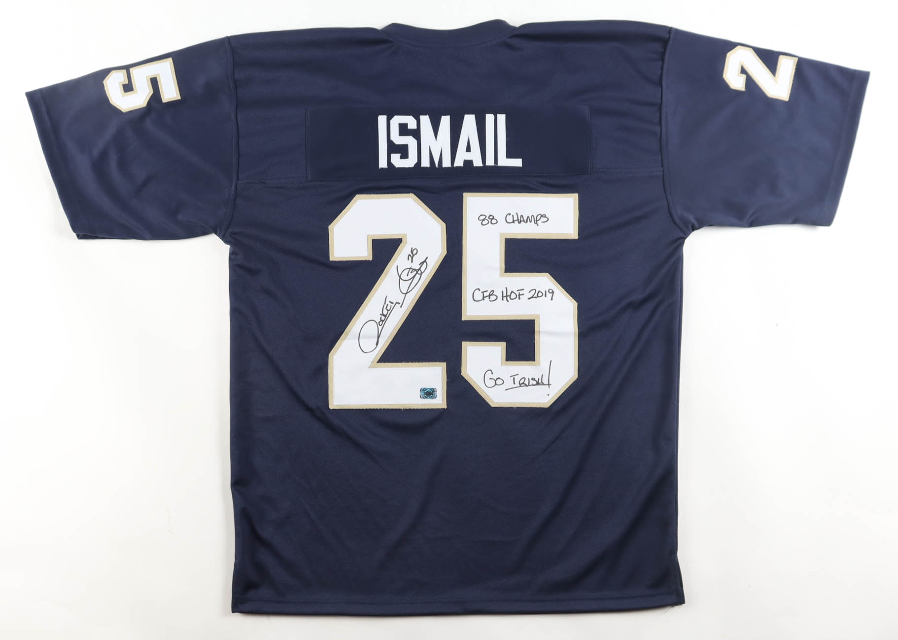 Raghib "Rocket" Ismail Signed Jersey Inscribed "88 Champs", "CFB HOF 2019", & "Go Irish!" (Wilder) at PristineAuction.com Raghib "Rocket" Ismail Signed Jersey Inscribed "88 Champs", "CFB HOF 2019", & "Go Irish!" (Wilder) at PristineAuction.com
