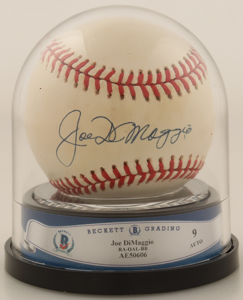 Joe DiMaggio Signed OAL Baseball With Beckett Display Case (BGS Encapsulated) at PristineAuction.com Joe DiMaggio Signed OAL Baseball With Beckett Display Case (BGS Encapsulated) at PristineAuction.com