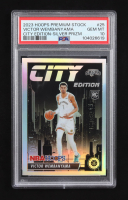 Victor Wembanyama 2023-24 Hoops Premium Stock City Edition Silver Prizm #25 RC (PSA 10) at PristineAuction.com
