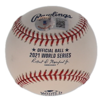 Sal Fasano Signed Official 2021 World Series Logo Baseball Inscribed "21 WS Champs" (Beckett) at PristineAuction.com Sal Fasano Signed Official 2021 World Series Logo Baseball Inscribed "21 WS Champs" (Beckett) at PristineAuction.com