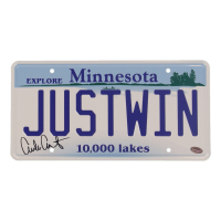 Emilio Estevez Signed "The Mighty Ducks" Minnesota License Plate (Schwartz) at PristineAuction.com